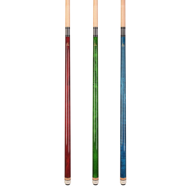 ASKA Set of Wrapless 2-Piece Billiard Pool Cues L3, 58" Hard Rock Canadian Maple, 13mm Hard Le Pro Tip, Mixed Weights and Colors (Set of 3 Sticks) - Image 2